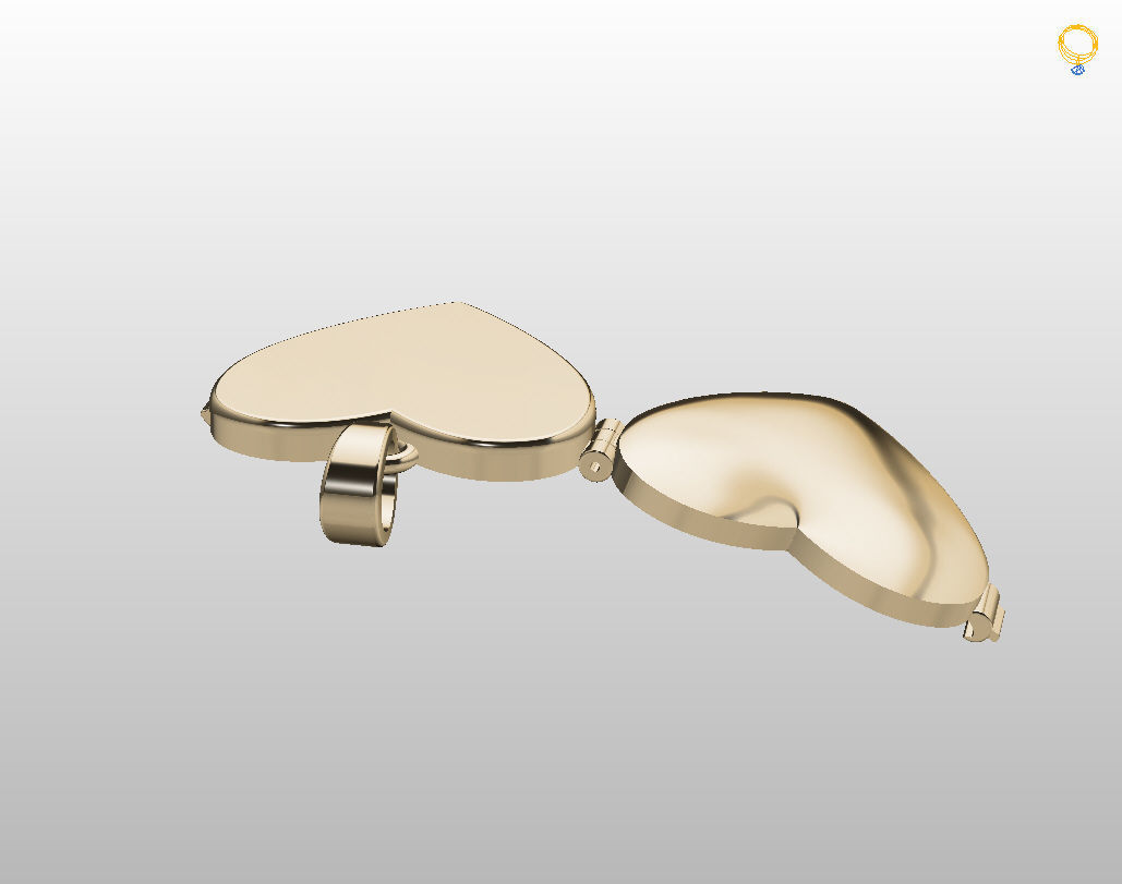 Pedant photo frame heart 3D print model_17