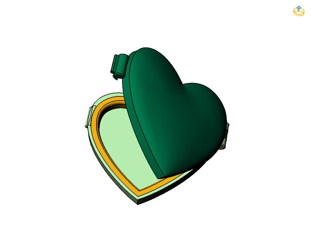 Pedant photo frame heart 3D print model_38