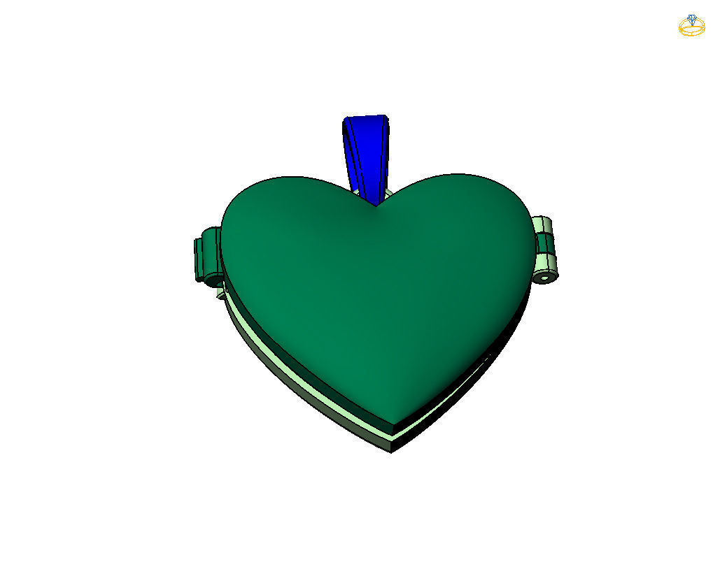Pedant photo frame heart 3D print model_24
