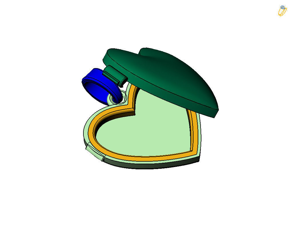 Pedant photo frame heart 3D print model_41