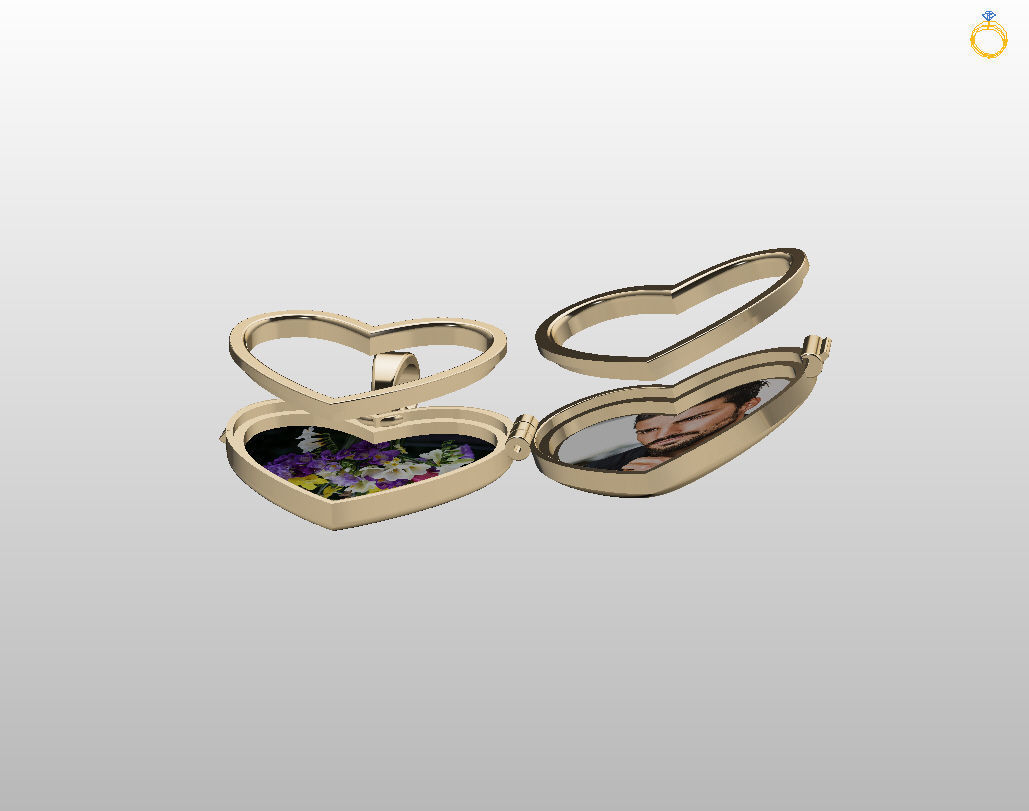 Pedant photo frame heart 3D print model_20