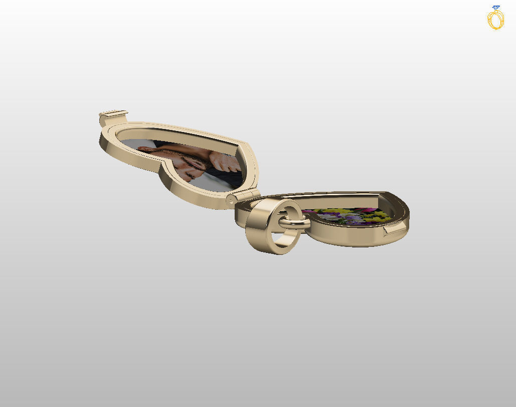 Pedant photo frame heart 3D print model_16