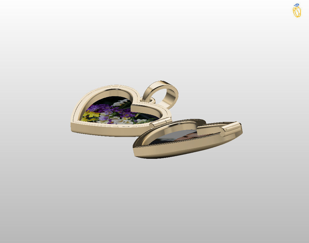 Pedant photo frame heart 3D print model_12