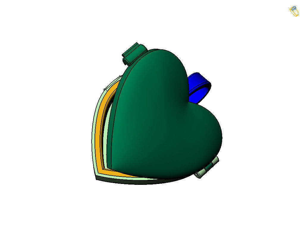 Pedant photo frame heart 3D print model_37