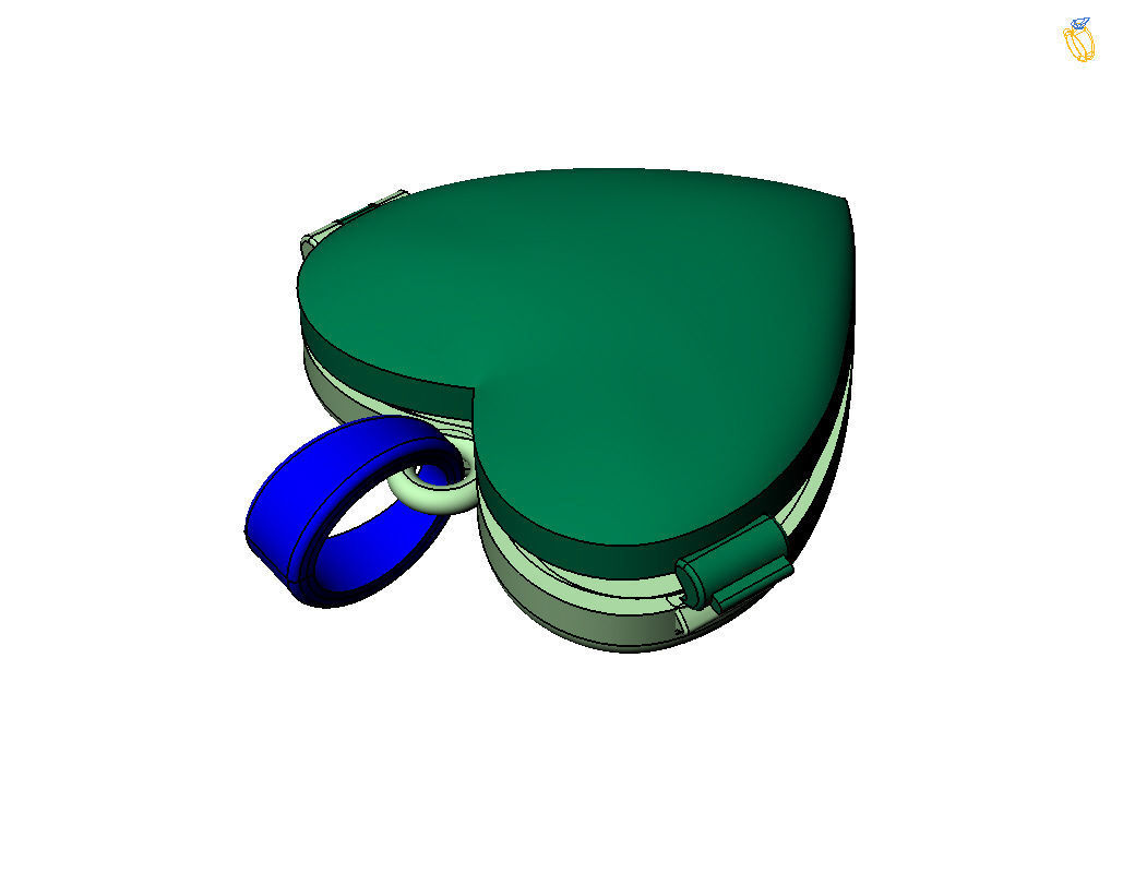 Pedant photo frame heart 3D print model_23