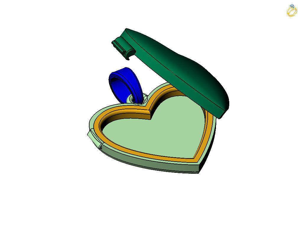 Pedant photo frame heart 3D print model_28