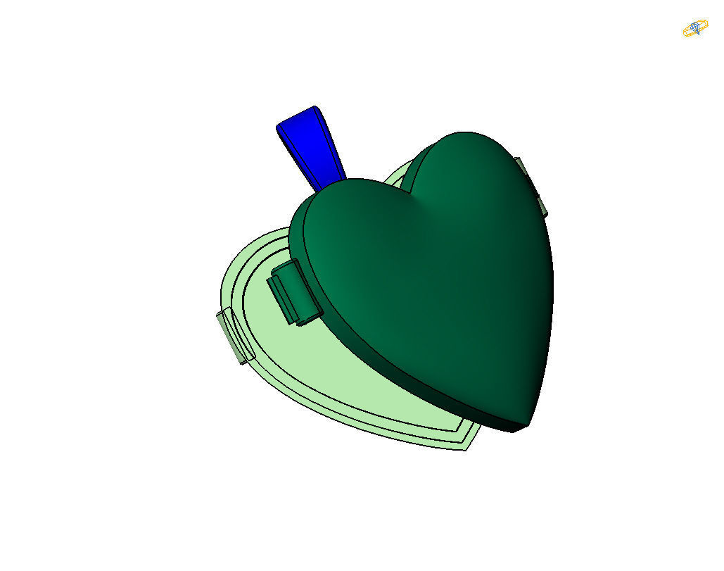 Pedant photo frame heart 3D print model_25