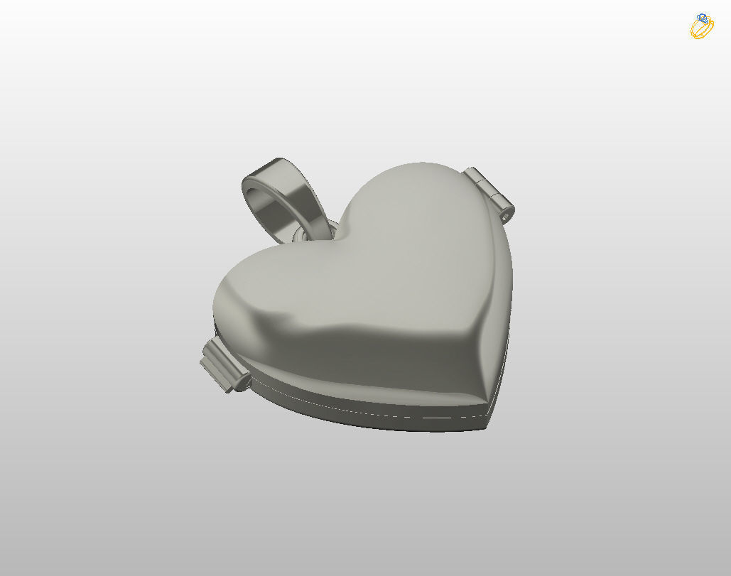 Pedant photo frame heart 3D print model_43