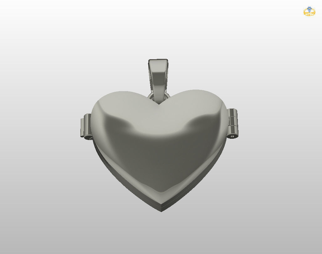 Pedant photo frame heart 3D print model_42