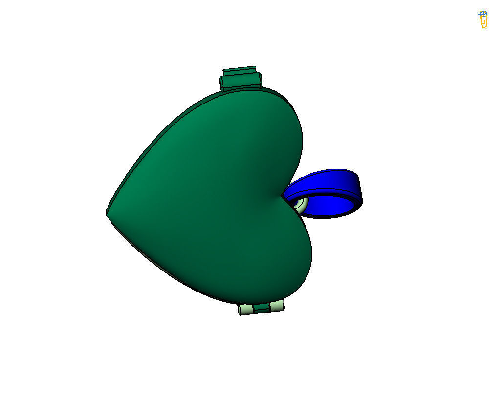 Pedant photo frame heart 3D print model_36