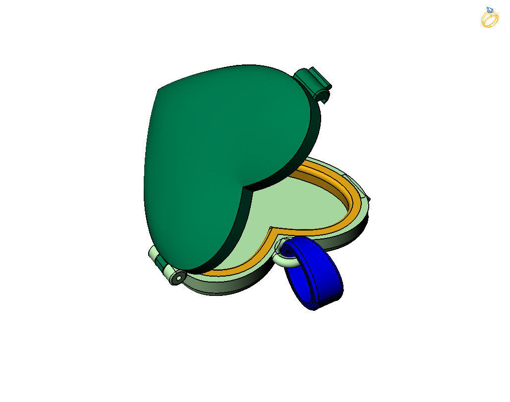 Pedant photo frame heart 3D print model_46