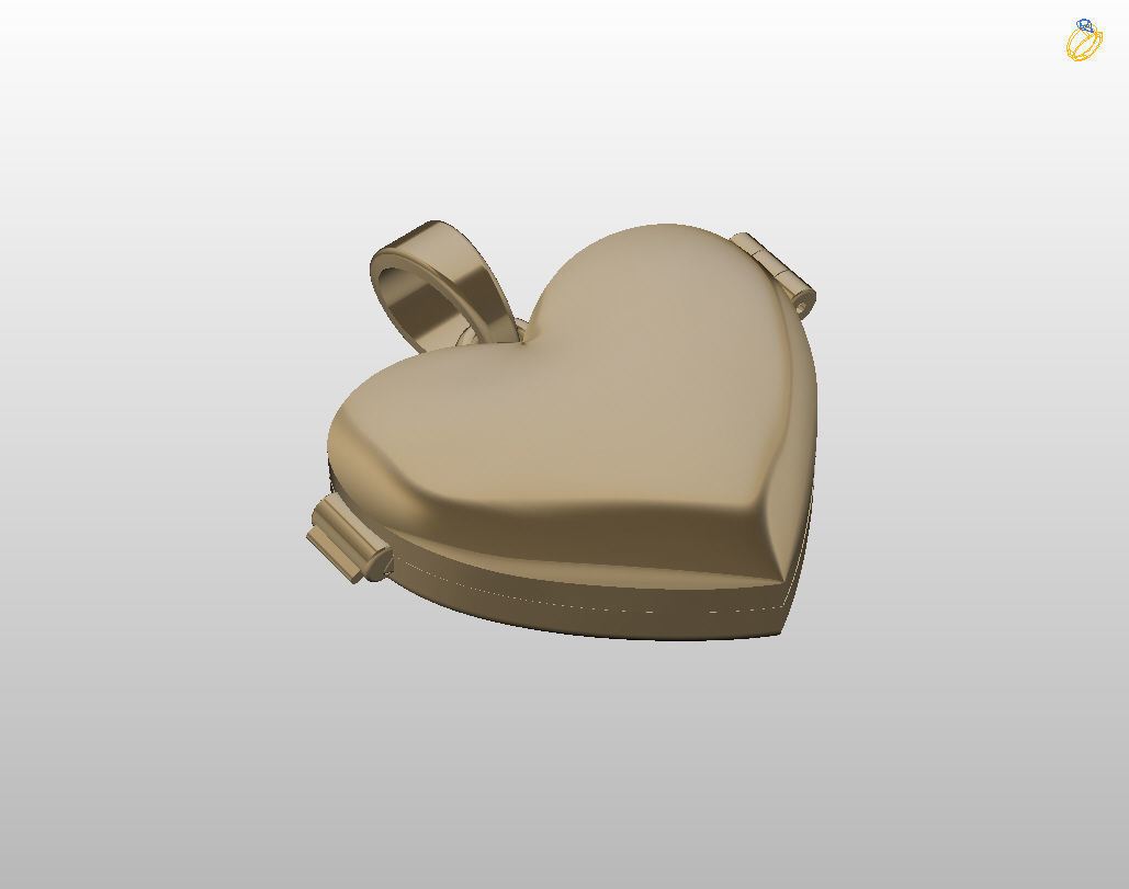 Pedant photo frame heart 3D print model_21