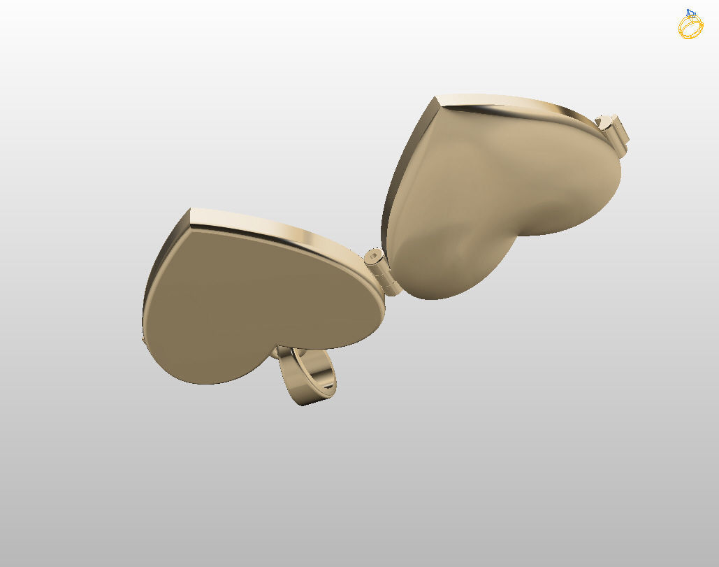 Pedant photo frame heart 3D print model_11