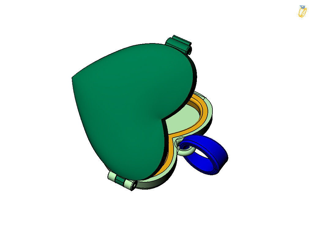 Pedant photo frame heart 3D print model_35