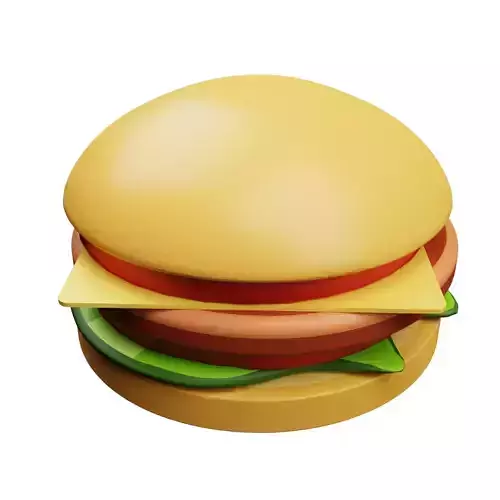 3d model fast food burgers