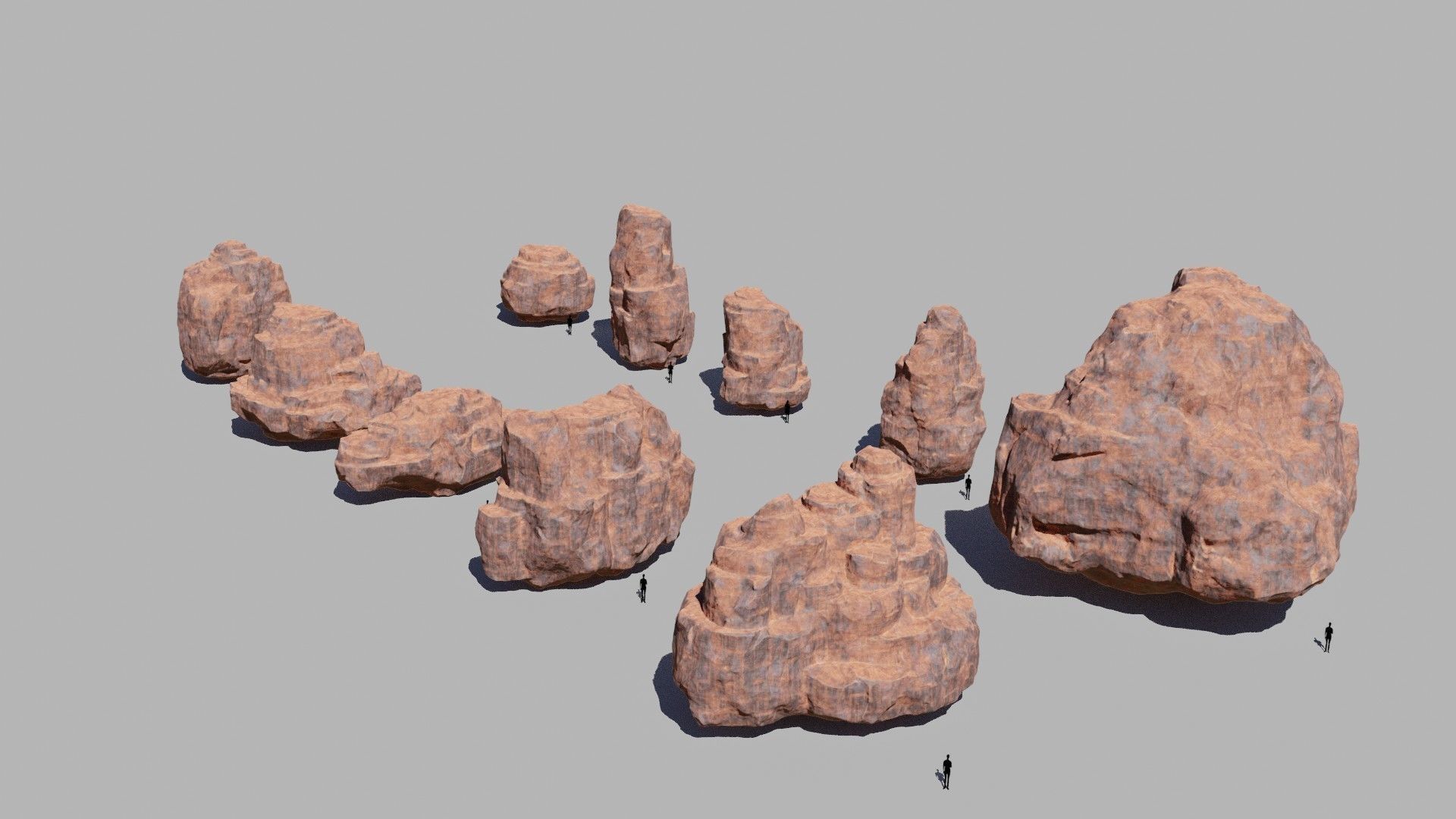 10 Model Desert Cliffs pack Vol2 Low-poly 3D model_5