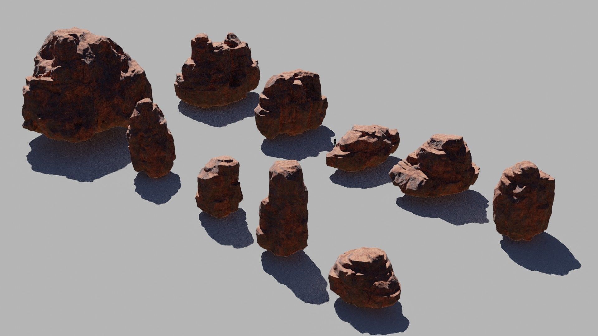 10 Model Desert Cliffs pack Vol2 Low-poly 3D model_6