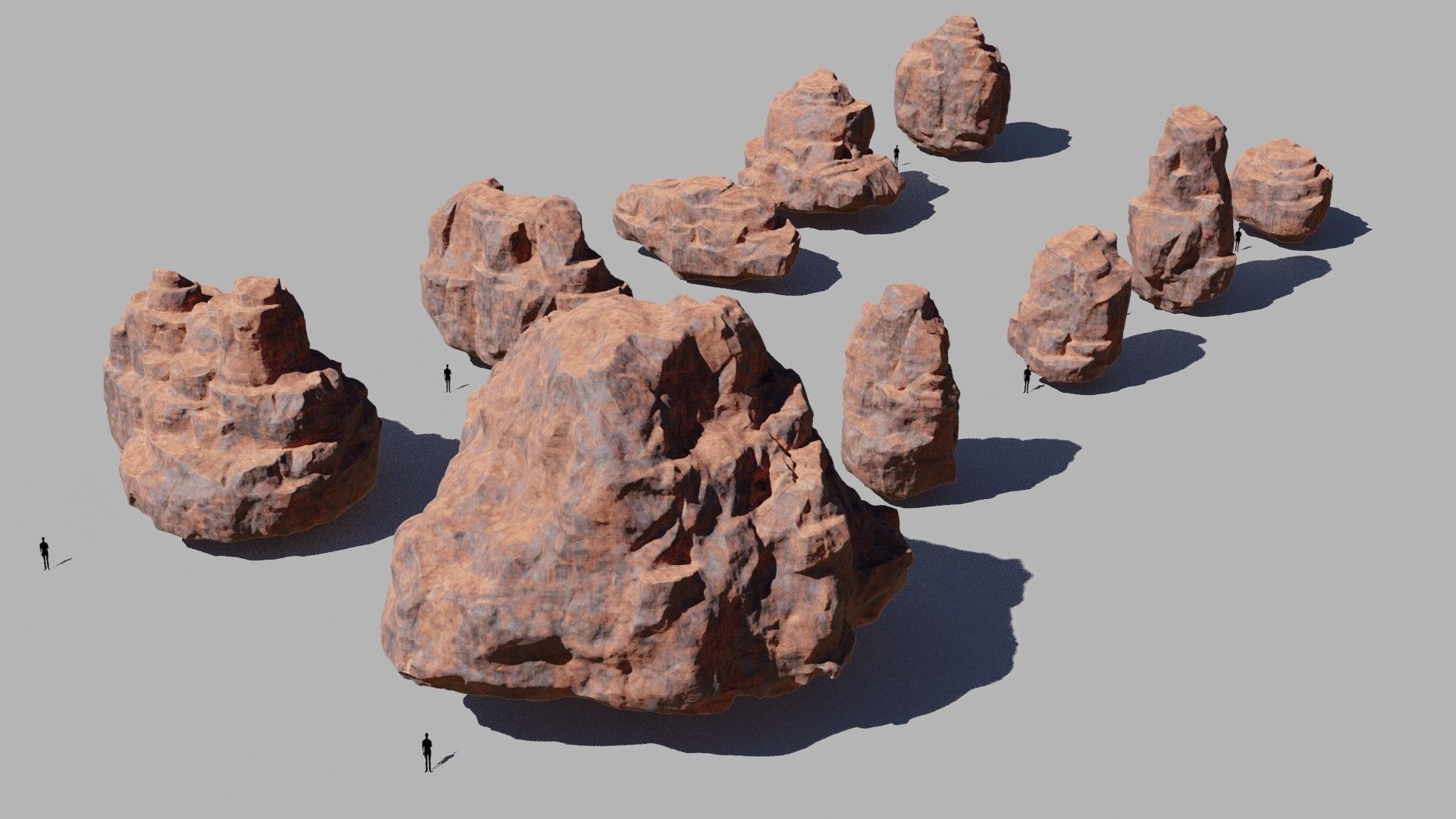 10 Model Desert Cliffs pack Vol2 Low-poly 3D model_7