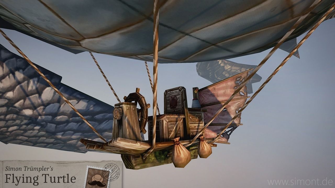 Flying Turtle Low-poly 3D model_2