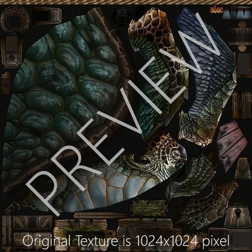 Flying Turtle Low-poly 3D model_4