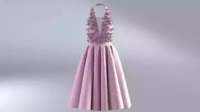 Pink silk organza dress