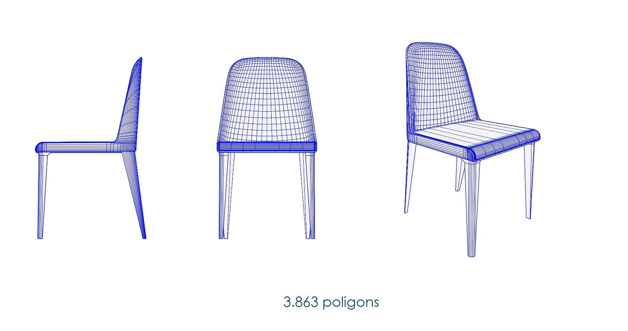 laja 880 chair  Low-poly 3D model_6