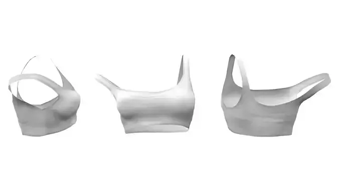 Off Shoulder Crop Top Low-poly 3D model