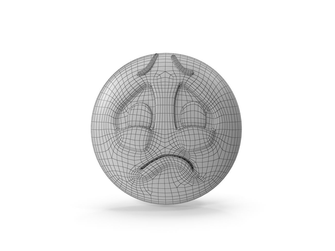 Sad Emoticon Free 3D Model Free 3D model_1