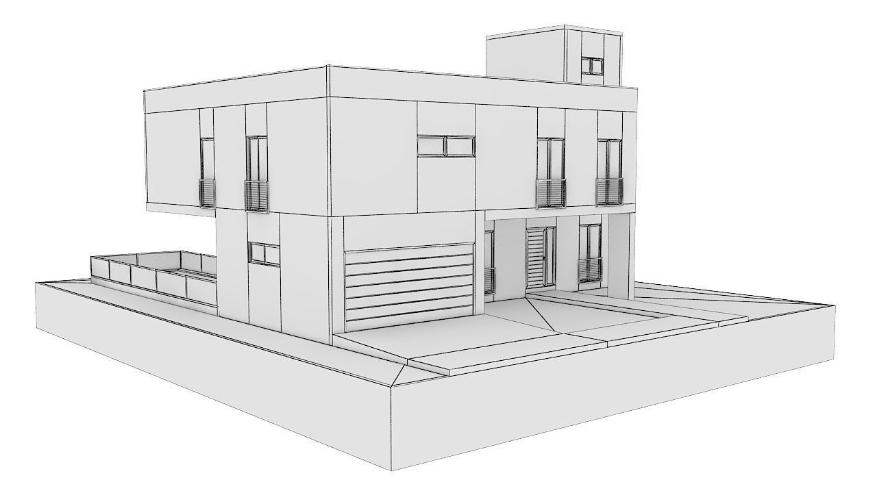 Modern House 16 3D model_3