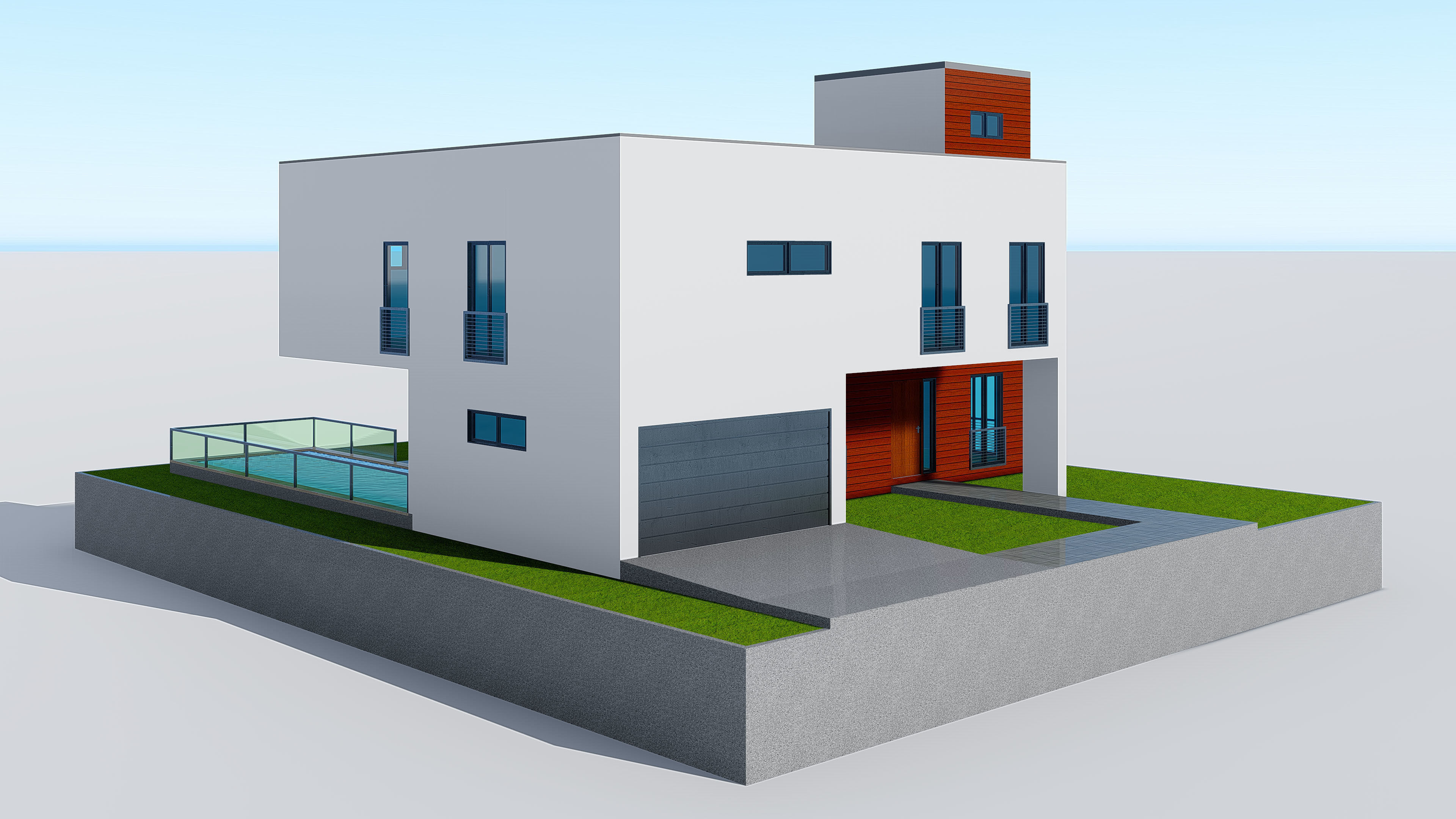 Modern House 16 3D model_2