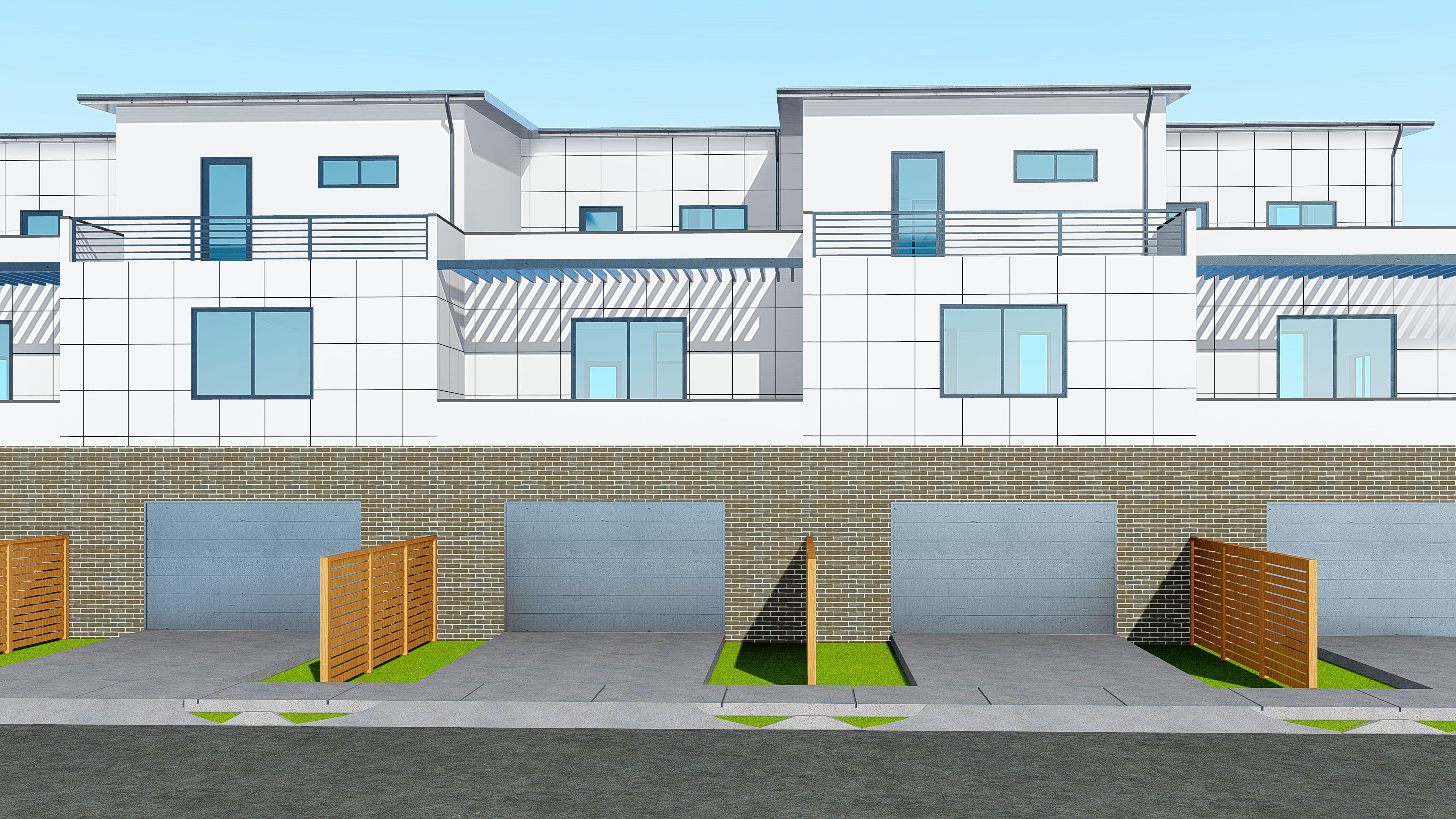 Modern Townhouse Building 3 3D model_3