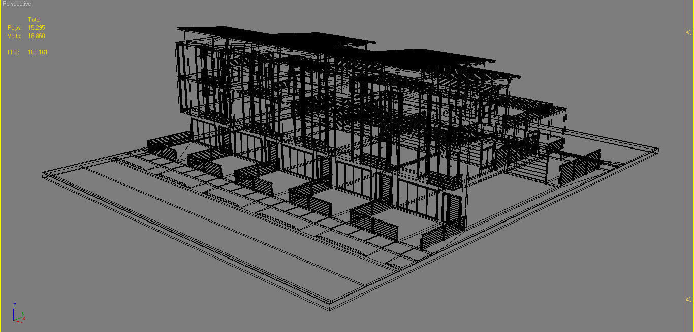 Modern Townhouse Building 3 3D model_11