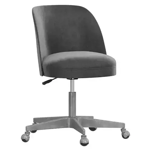 Restoration Hardware Alessa Leather Desk Chair - Pewter