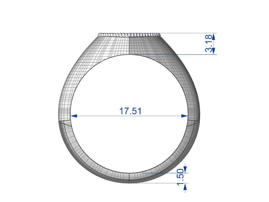  Collection of alphabet rings with heart design 3D print model_26