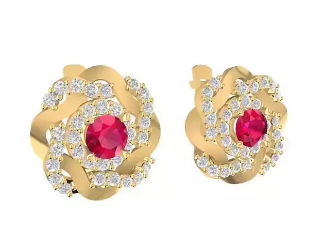 Luxury Floral Gemstone Earrings for Women Jewelry  1759