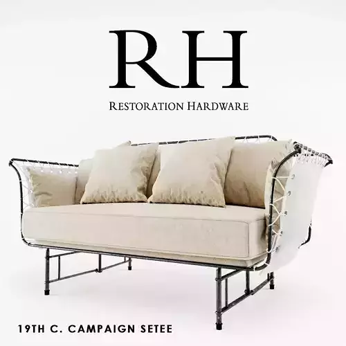 RH - 19TH C CAMPAIGN SETEE