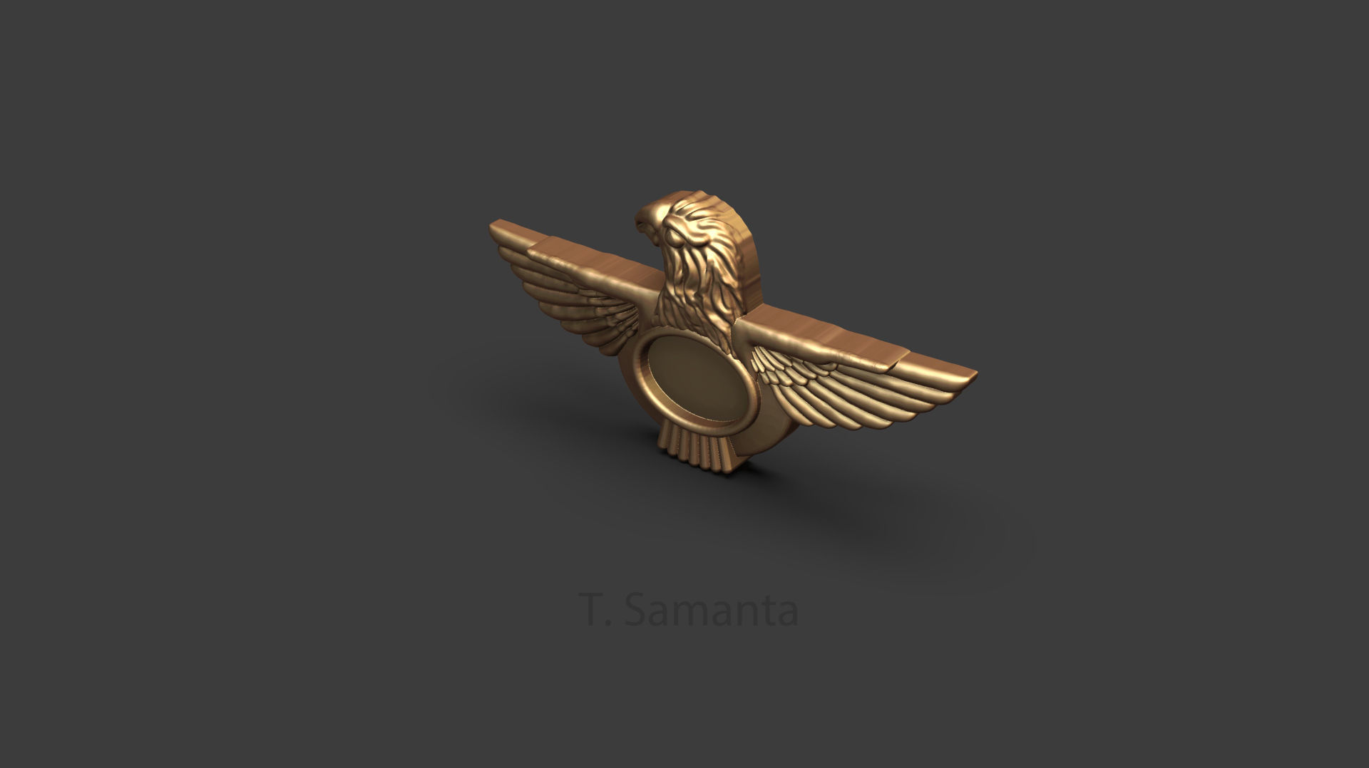 Eagle golden 3D print model_7