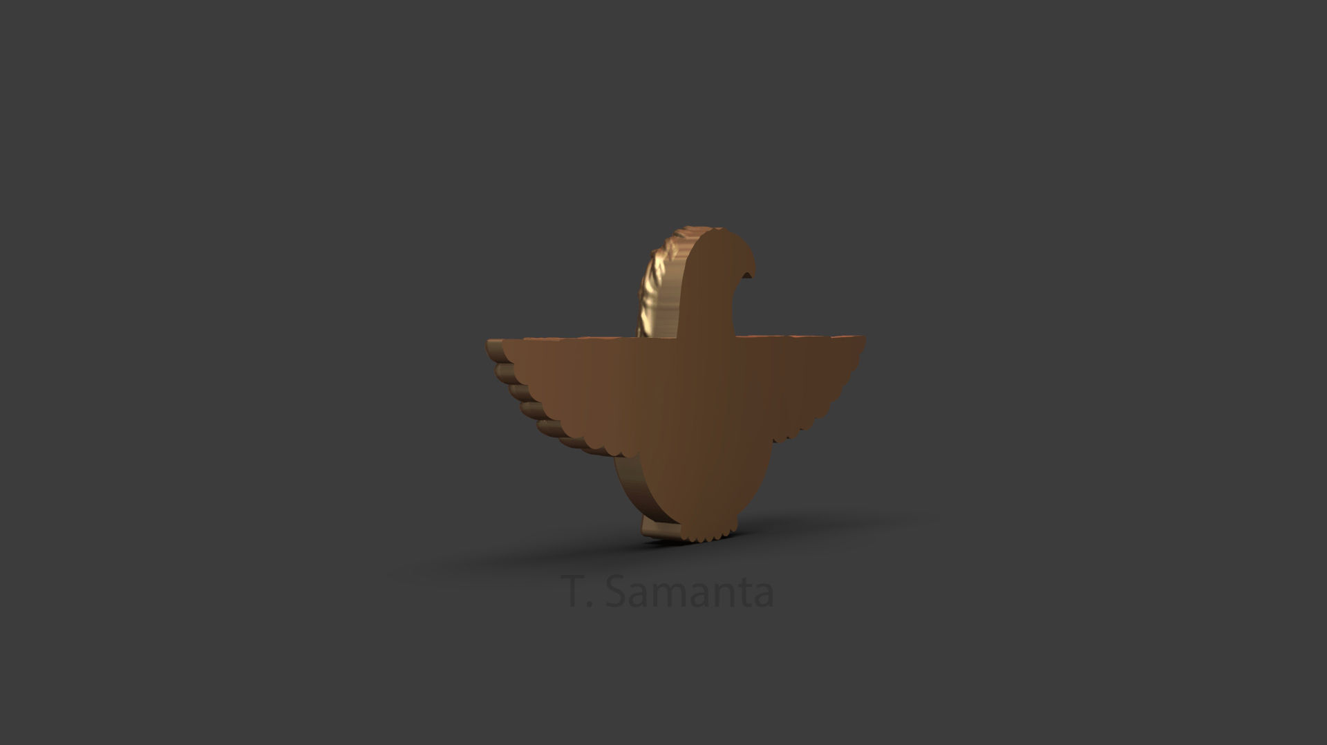 Eagle golden 3D print model_5