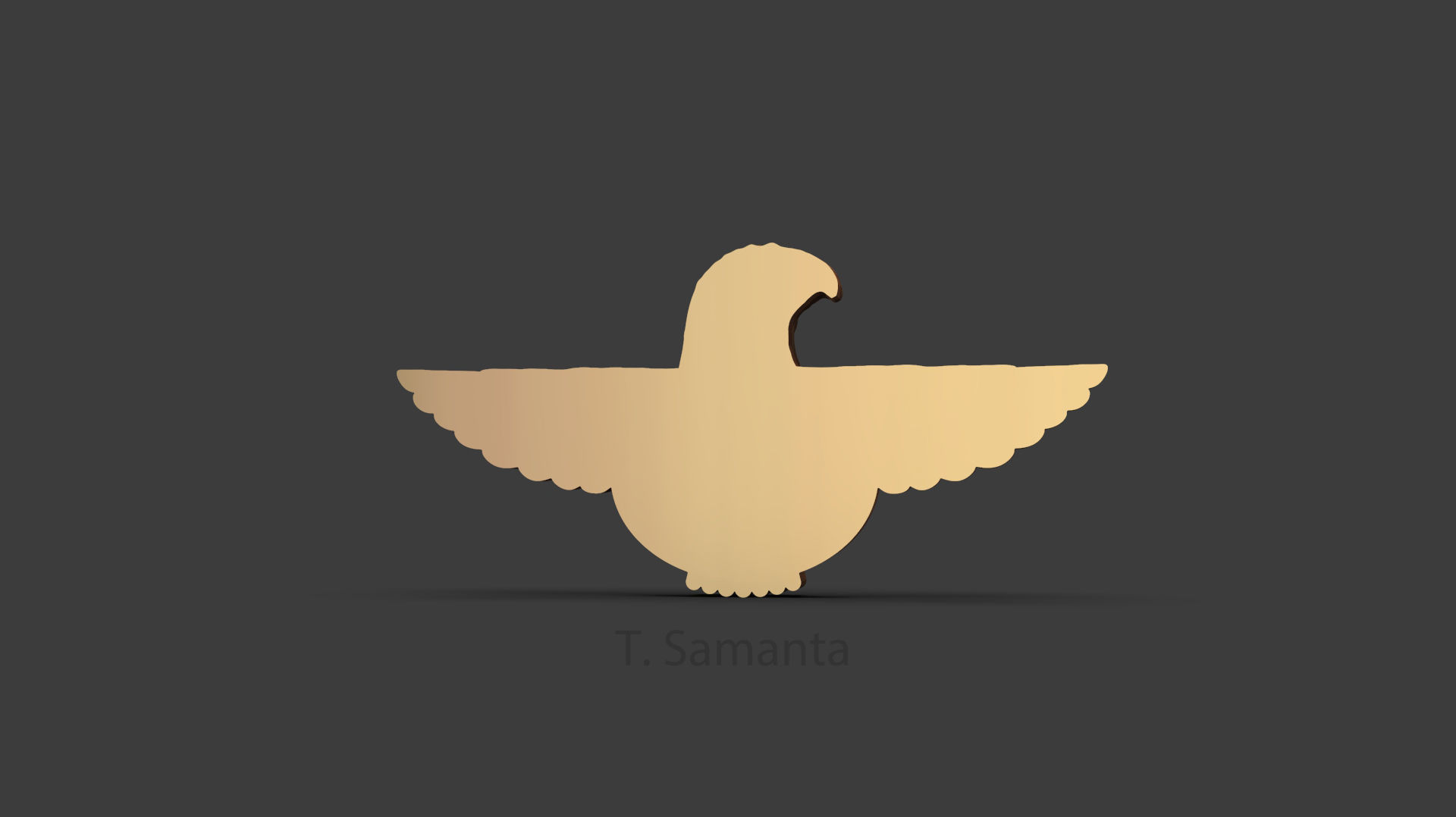 Eagle golden 3D print model_4