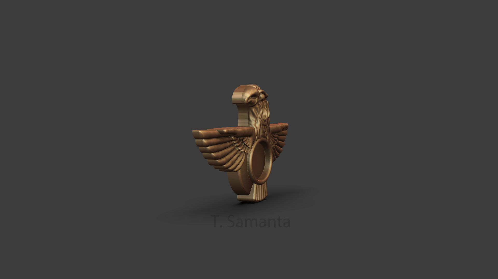 Eagle golden 3D print model_2