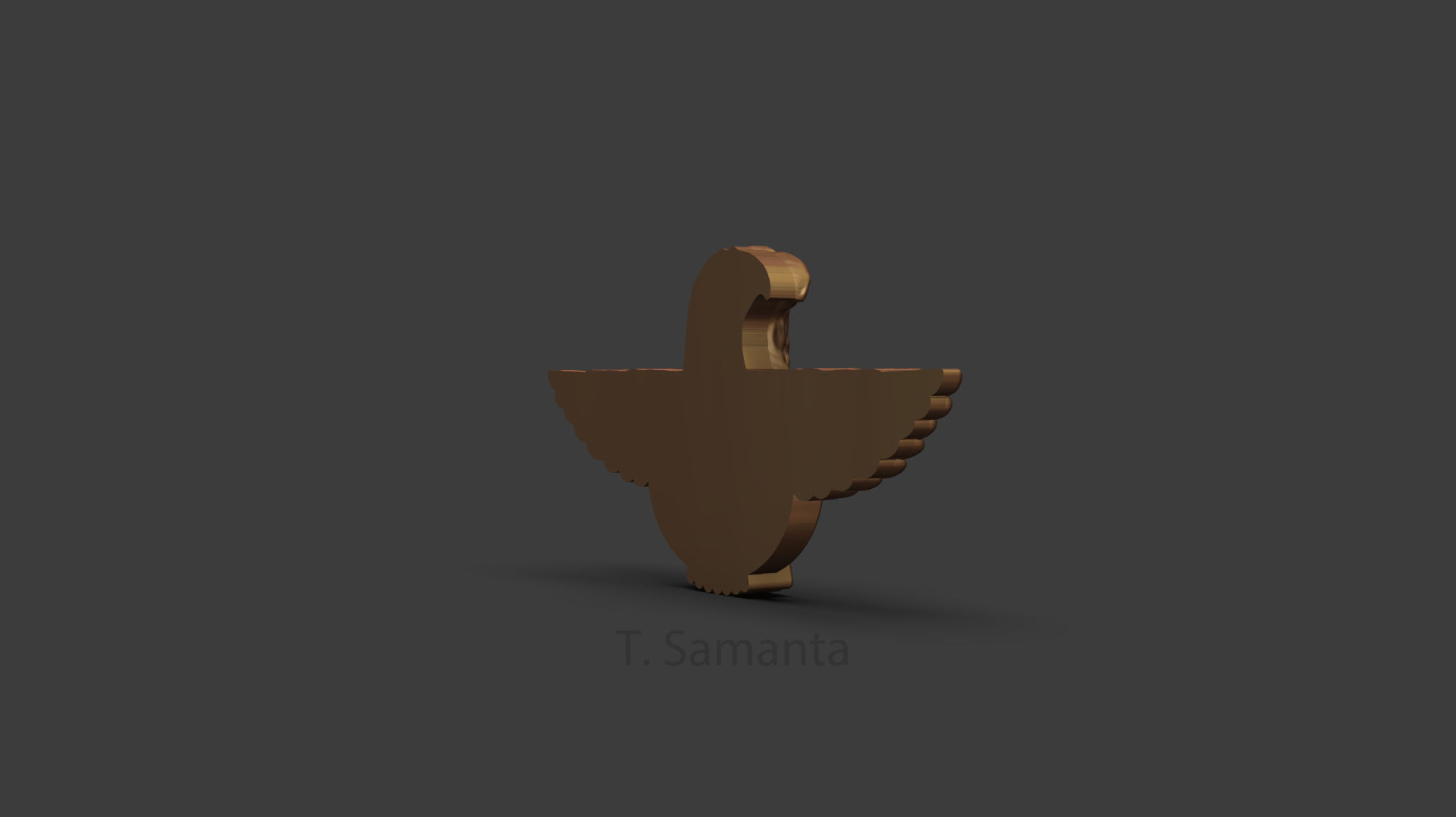 Eagle golden 3D print model_3