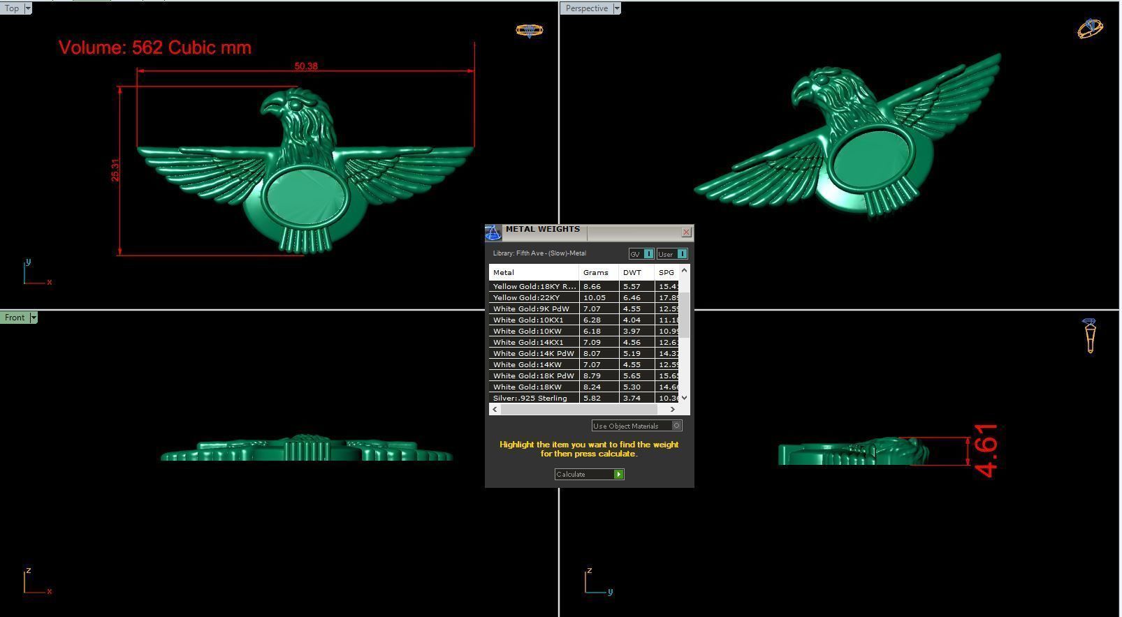Eagle golden 3D print model_18