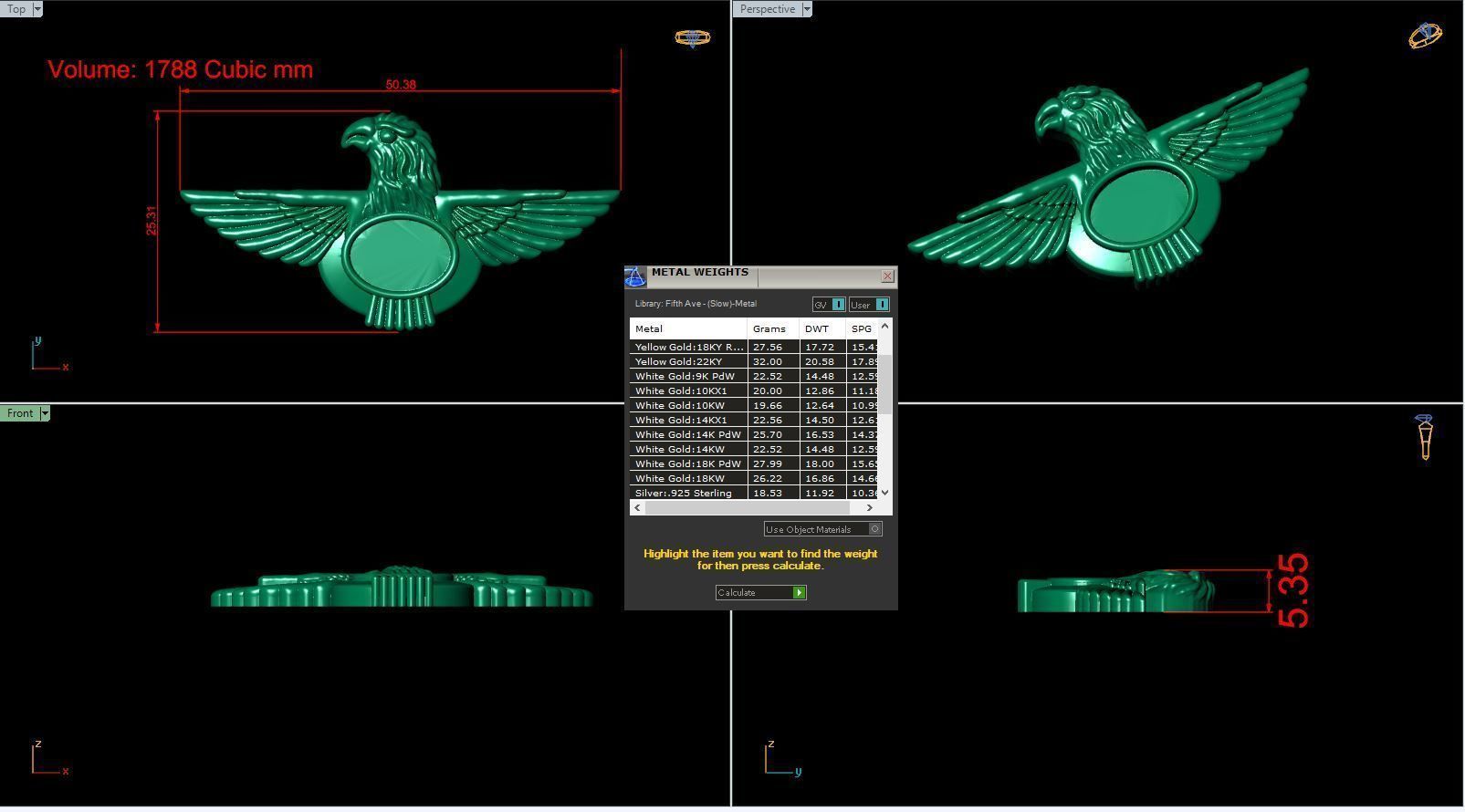 Eagle golden 3D print model_8
