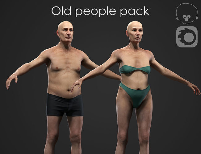 Old people 3D Model Collection
