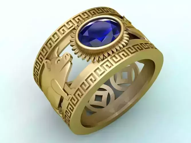 Double Pig ring - Pigs rings 3D print model