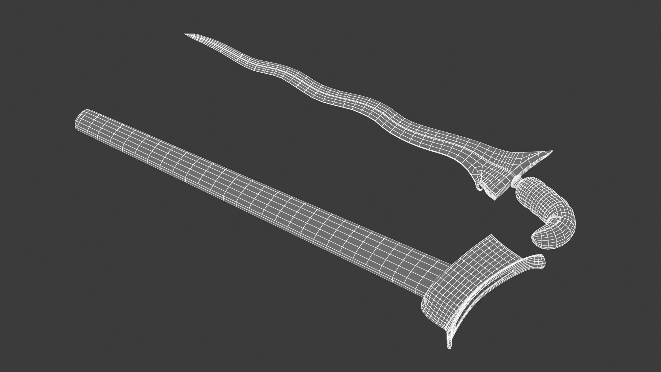 Kris Sword Low-poly 3D model_16