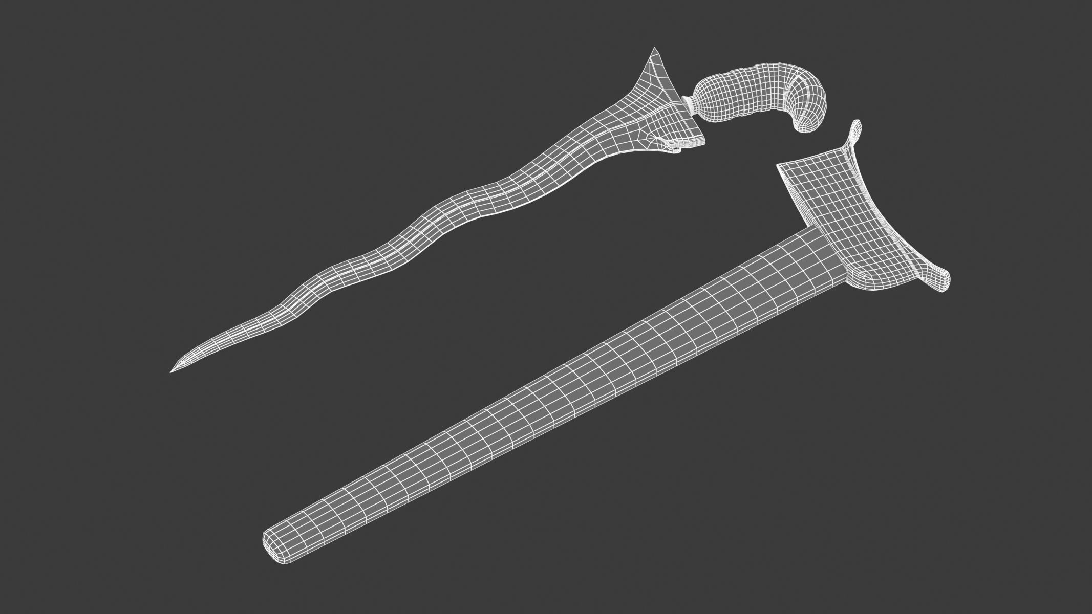 Kris Sword Low-poly 3D model_17