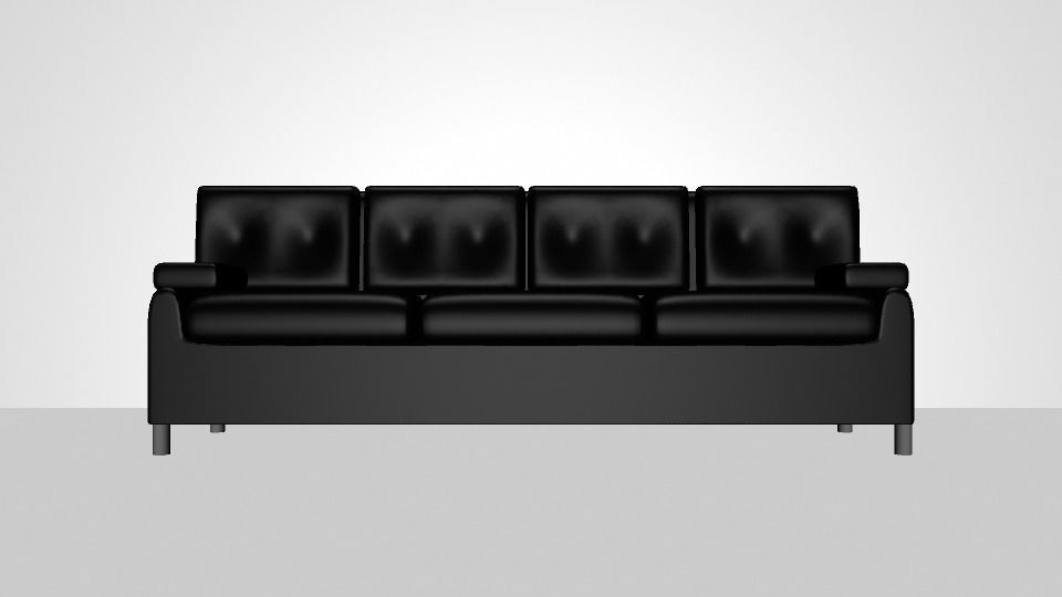 sofa set leather 3D model_1