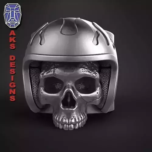 skull Ring jewelry Biker skull 4 3D print model