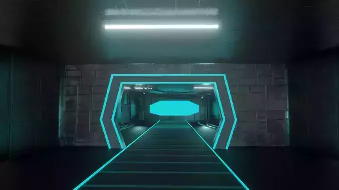 Sci fi space ship room 